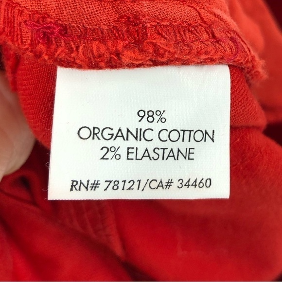 Eileen Fisher Ankle Zip Slim Leg Pants Stretch Organic Cotton Blend Lava Red 4 - Picture 7 of 11